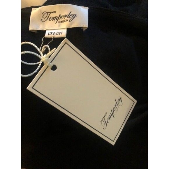 NWT $1K TEMPERLEY LONDON BLACK STRETCH CREPE MAXI DRAPED DRESS GOWN SZ US 4 UK 8 - Picture 9 of 9